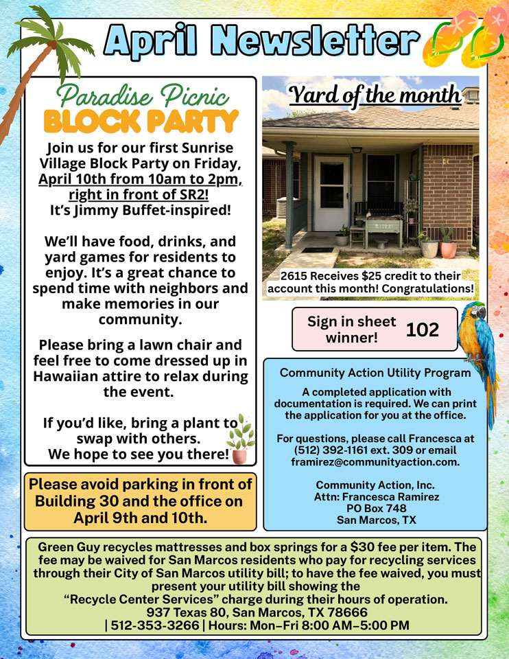 April 2026 Newsletter